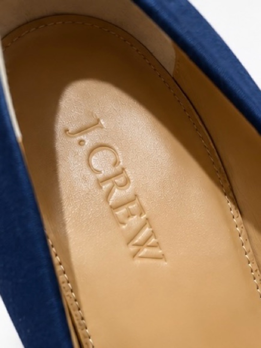 J.Crew Navy Blue Suede Patent Cap Toe Block Heel Pumps Size 8 - Picture 3 of 6
